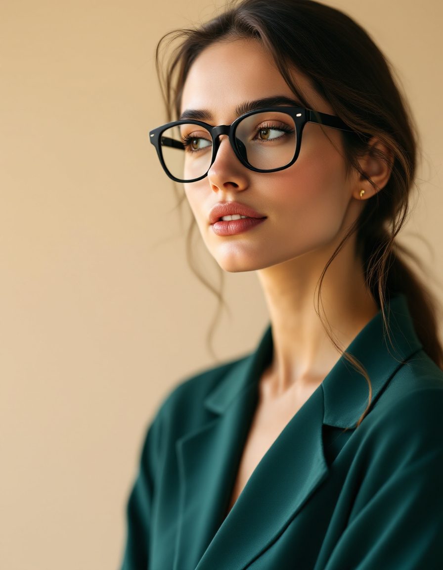 Девушка в стильной оправе — оптика Look to More в Санкт-Петербурге